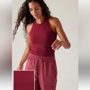 Athleta Ribbed Sleeveless Tank in Rich Berry like Momentum